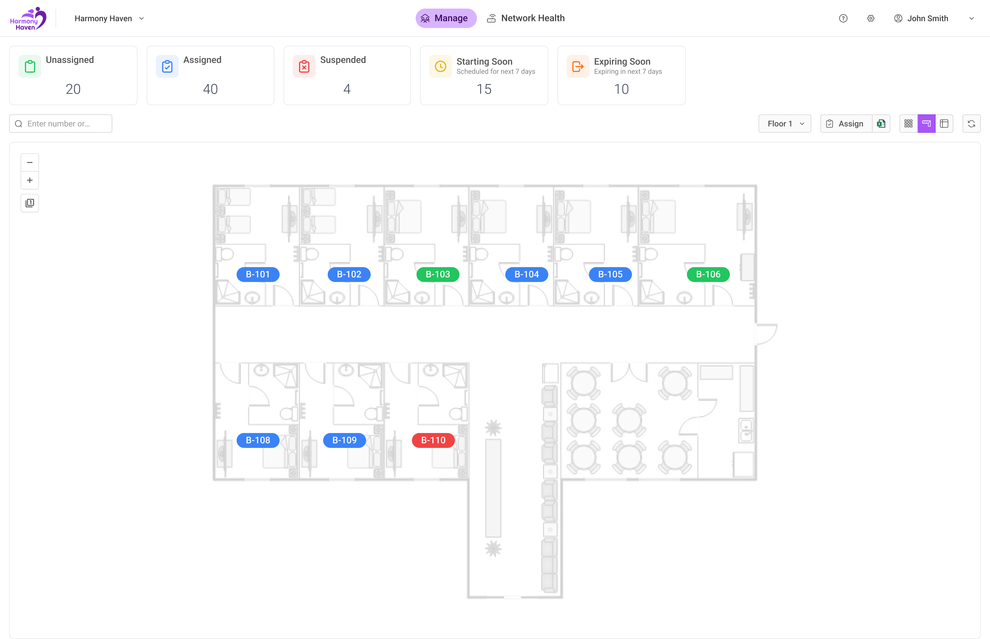 Architectural Floor Plan with Access Points